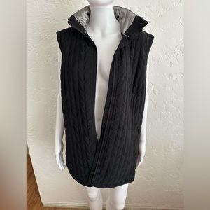 Black with silver lining puffer vest